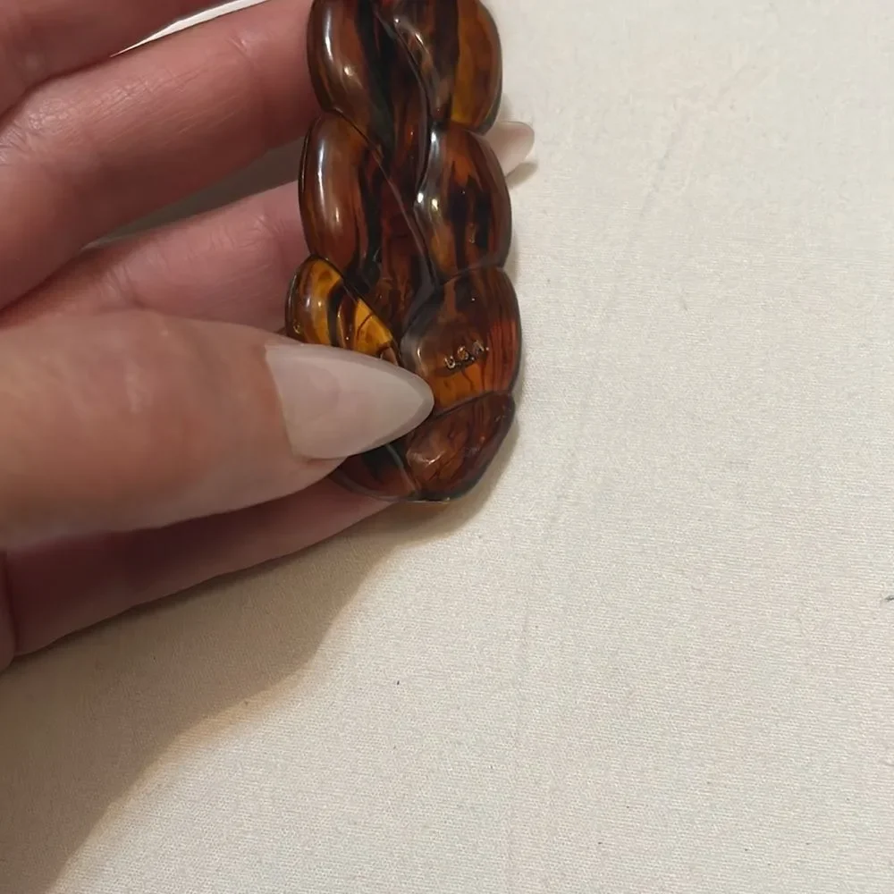 Vintage Amber and Brown Decorative Knife Braided Handle
